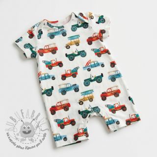 Tessuto di cotone Cars white digital print
