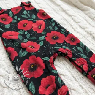 Tessuto di cotone Poppy black digital print