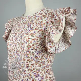 Tessuto di cotone Simie flowers offwhite digital print