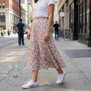 Tessuto di cotone Simie flowers offwhite digital print
