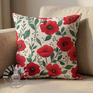 Tessuto di cotone Poppy offwhite digital print