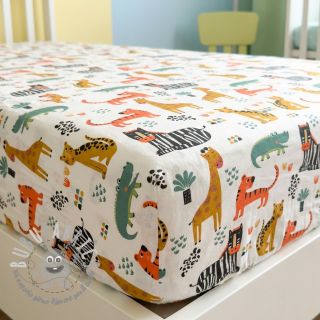 Tessuto di cotone Safari time offwhite digital print