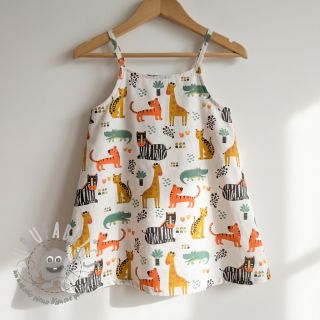 Tessuto di cotone Safari time offwhite digital print