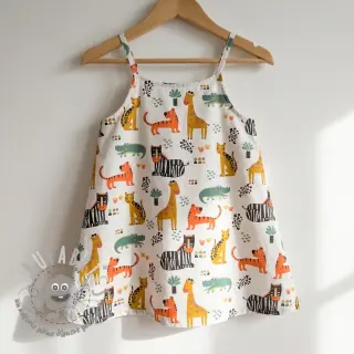 Tessuto di cotone Safari time offwhite digital print
