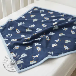 Tessuto di cotone Vehicles navy