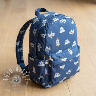 Tessuto di cotone Vehicles navy