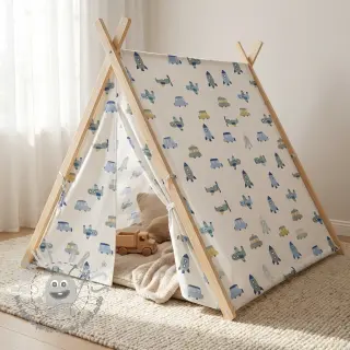 Tessuto di cotone Vehicles white