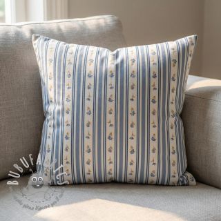 Tessuto di cotone Fine flowers STRIPE blue