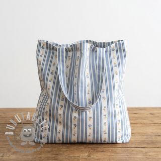 Tessuto di cotone Fine flowers STRIPE blue