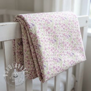 Tessuto di cotone Fine flowers purple