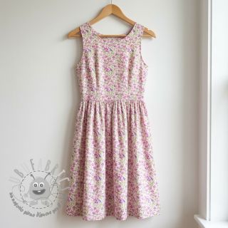 Tessuto di cotone Fine flowers purple