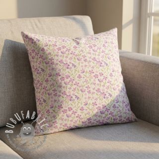 Tessuto di cotone Fine flowers purple