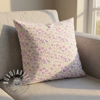 Tessuto di cotone Fine flowers purple