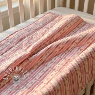 Tessuto di cotone Fine flowers STRIPE pink