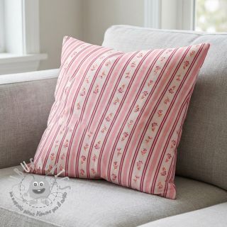 Tessuto di cotone Fine flowers STRIPE pink