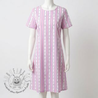 Tessuto di cotone Fine flowers STRIPE purple