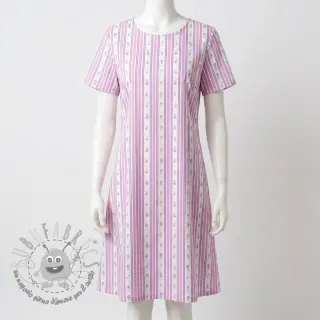 Tessuto di cotone Fine flowers STRIPE purple