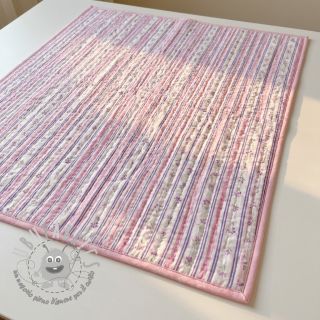 Tessuto di cotone Fine flowers STRIPE purple