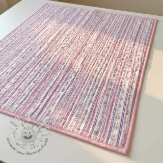 Tessuto di cotone Fine flowers STRIPE purple
