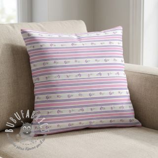 Tessuto di cotone Fine flowers STRIPE purple