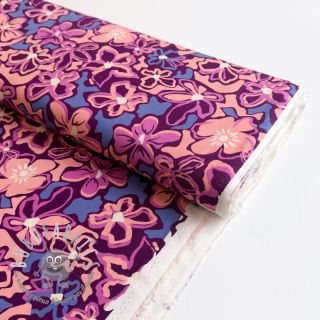Viscosa STRETCH Flowers Junie purple