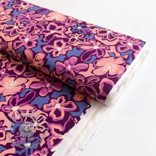 Viscosa STRETCH Flowers Junie purple