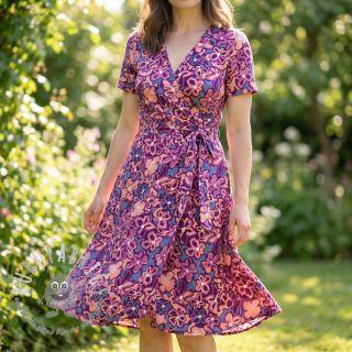 Viscosa STRETCH Flowers Junie purple