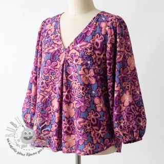 Viscosa STRETCH Flowers Junie purple