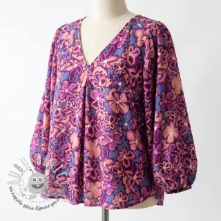 Viscosa STRETCH Flowers Junie purple