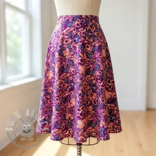 Viscosa STRETCH Flowers Junie purple