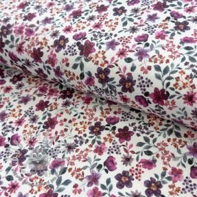 Jersey Flowers fuchsia digital print ORGANIC