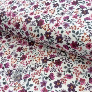 Jersey Flowers fuchsia digital print ORGANIC