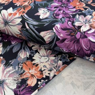 Felpa Flower Luna navy digital print