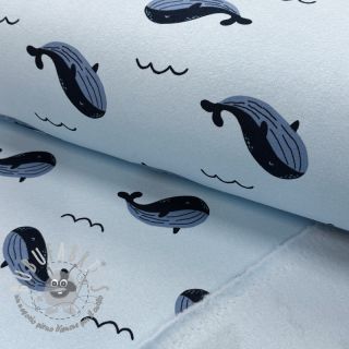 Felpa garzata JOGGING Whales blue