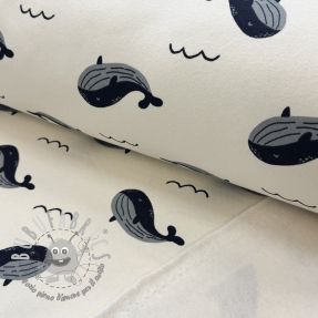 Felpa garzata JOGGING Whales ecru