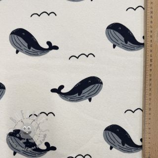 Felpa garzata JOGGING Whales ecru