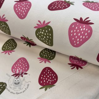 Felpa garzata JOGGING Strawberries ecru