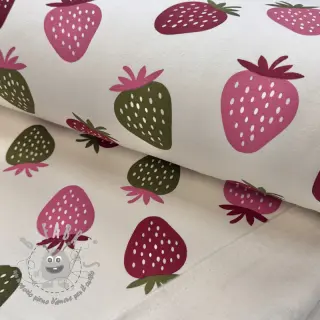 Felpa garzata JOGGING Strawberries ecru