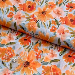Tessuto di cotone VOILE Sarah flowers digital print