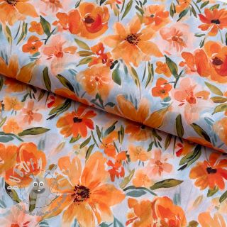 Tessuto di cotone VOILE Sarah flowers digital print