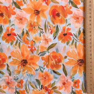 Tessuto di cotone VOILE Sarah flowers digital print