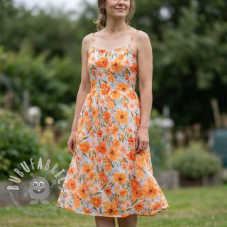 Tessuto di cotone VOILE Sarah flowers digital print