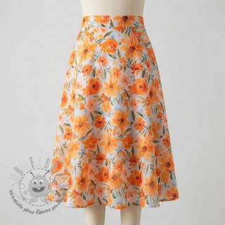 Tessuto di cotone VOILE Sarah flowers digital print