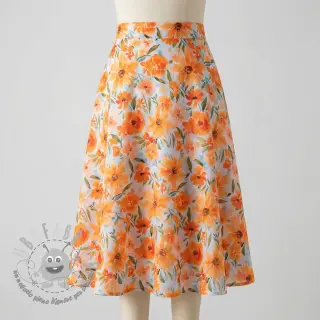 Tessuto di cotone VOILE Sarah flowers digital print