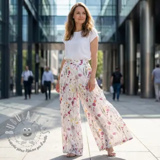 Tessuto di cotone VOILE Emily flowers digital print