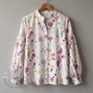 Tessuto di cotone VOILE Emily flowers digital print