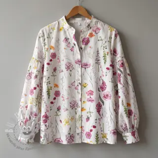 Tessuto di cotone VOILE Emily flowers digital print