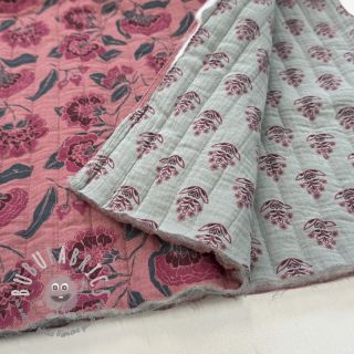 Mussola/Doppia garza STEPPED Flowers mauve