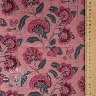 Mussola/Doppia garza STEPPED Flowers mauve