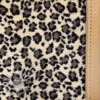 Tessuto per cappotti TEDDY JACQUARD Animal skin brown